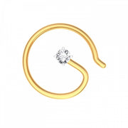 10K Yellow Gold Round Cut Diamond Nose Pin